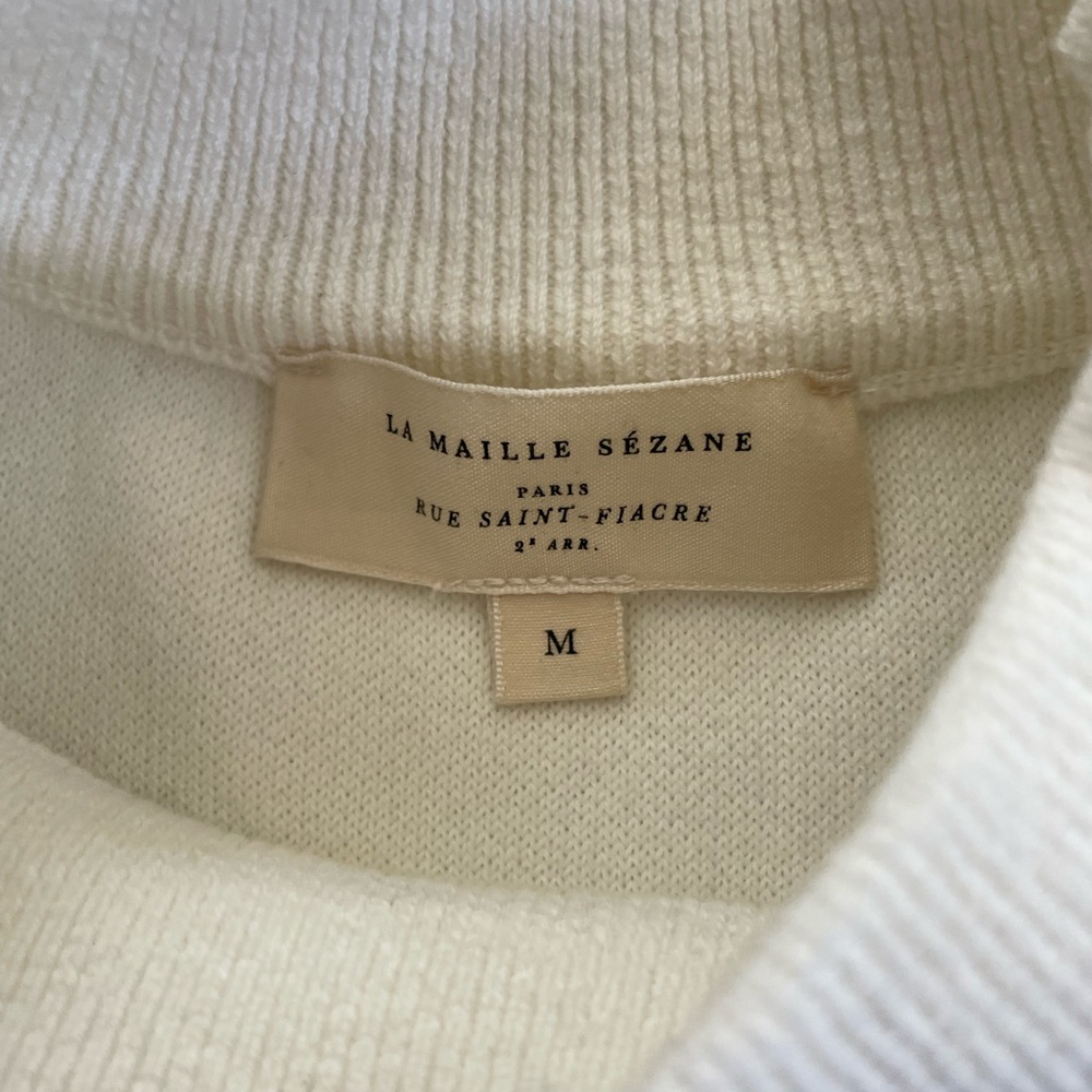 La Maille Sézane Women’s Crewneck Sweater with Black Stripes - Picture 4 of 4